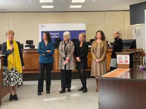 Chantal Arens, première présidente honoraire de la cour de cassation, Sonya Djemmi-Wagner, avocate générale près  la cour de cassation et présidente de l’association Femmes de justice, Isabelle Rome, ancienne ministre en charge de l’égalité femmes/hommes,